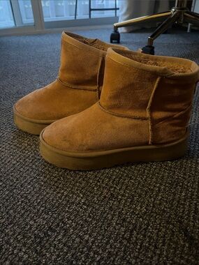 Chestnut Suede Platform Boots